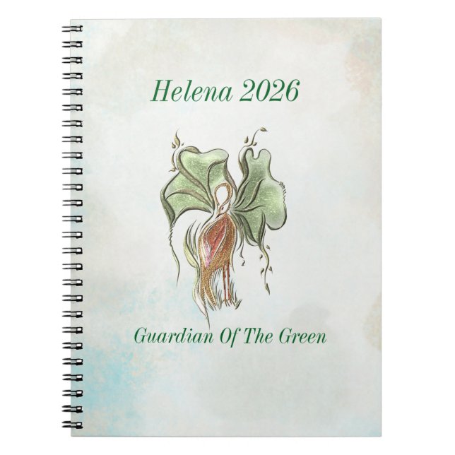 Cuaderno Elegante pájaro botánico  (Frente)