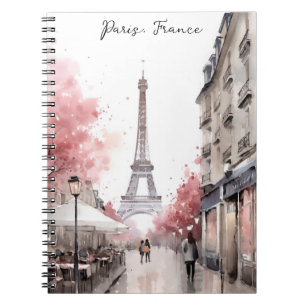 Cuaderno Elegante París Francia Torre Eiffel Pintura