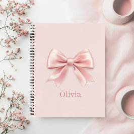 Cuaderno Elegante Pastel Rosa y Nombre Personalizado
