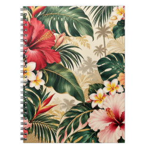 Cuaderno Elegante patrón botánico de hojas de otoño en cobr