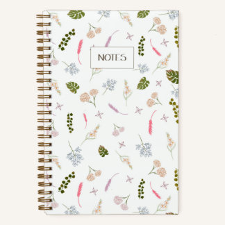 Cuaderno Elegante patrón botánico de notas florales Journal