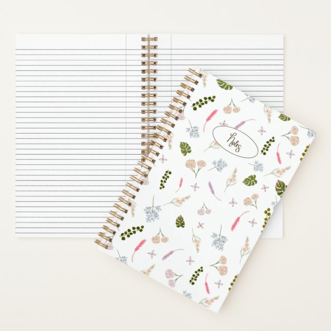 Cuaderno Elegante Patrón Botánico Notas Florales Journal II (Interior)