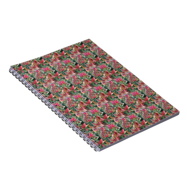 Cuaderno Elegante Patrón Colorido de Hojas (Lado Derecho)