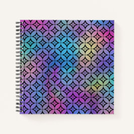 Cuaderno Elegante Patrón de Círculos Florales Abstractos Ab