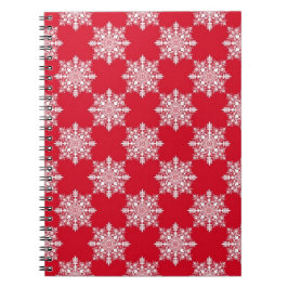 Cuaderno Elegante patrón de copo de nieve, bloc de notas ro