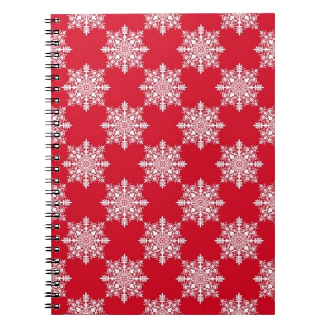 Cuaderno Elegante patrón de copo de nieve, bloc de notas ro (Frente)