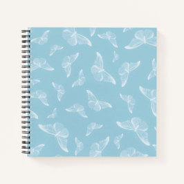 Cuaderno Elegante patrón de Ditsy de mariposas blancas |