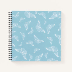 Cuaderno Elegante patrón de Ditsy de mariposas blancas