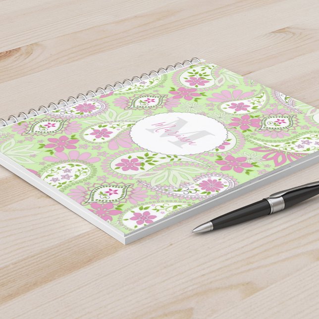Cuaderno Elegante Patrón de impresión de perrito verde guiñ (Subido por el creador)