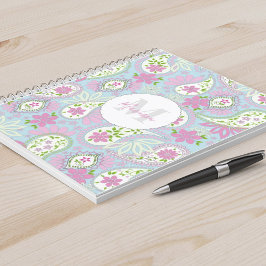 Cuaderno Elegante Patrón de impresión Paisley de Preppy Ros