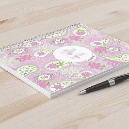 Cuaderno Elegante Patrón de impresión Paisley de Preppy Ros