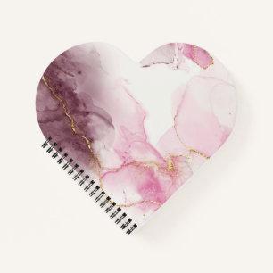 Cuaderno Elegante patrón de mármol rosa con vena dorada