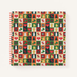 Cuaderno Elegante patrón de Navidades coloridos   Portátil