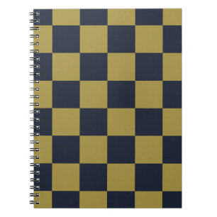 Cuaderno Elegante patrón de oro y azul marino