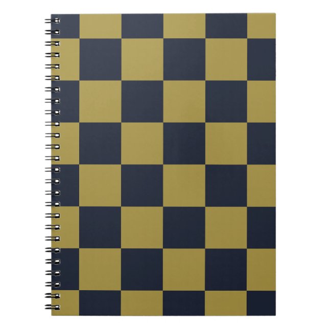 Cuaderno Elegante patrón de oro y azul marino (Frente)