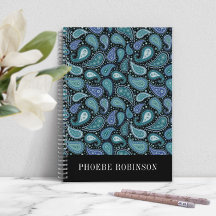 Elegante patrón de paisley azul retro