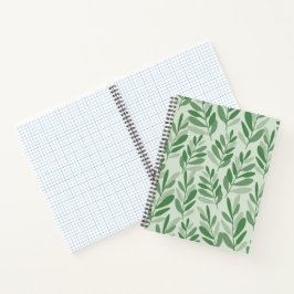 Cuaderno Elegante patrón de salvia y hoja de olivo