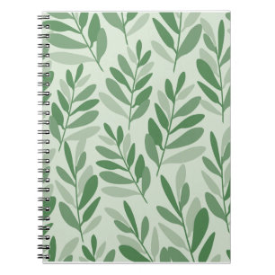Cuaderno Elegante patrón de salvia y hoja de olivo