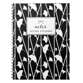 Cuaderno Elegante Patrón de Vinos Florales | Blanco persona