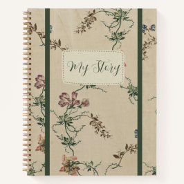 Cuaderno Elegante patrón floral antiguo