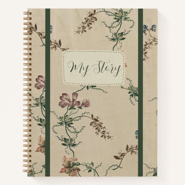Cuaderno Elegante patrón floral antiguo (Anverso)