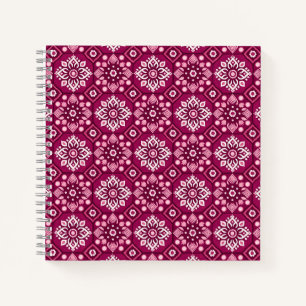 Cuaderno Elegante patrón floral de Boho vintage