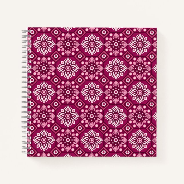 Cuaderno Elegante patrón floral de Boho vintage (Anverso)
