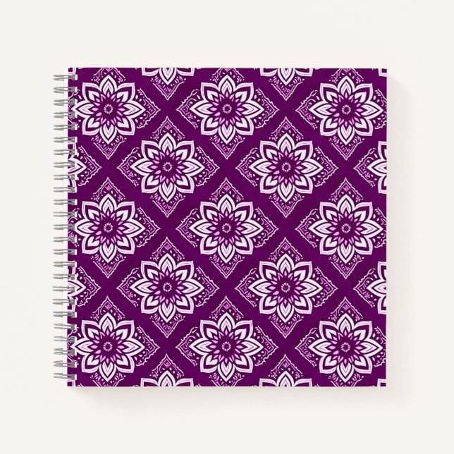 Cuaderno Elegante patrón floral de Boho vintage (Anverso)