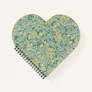 Cuaderno Elegante patrón floral de jazmín verde