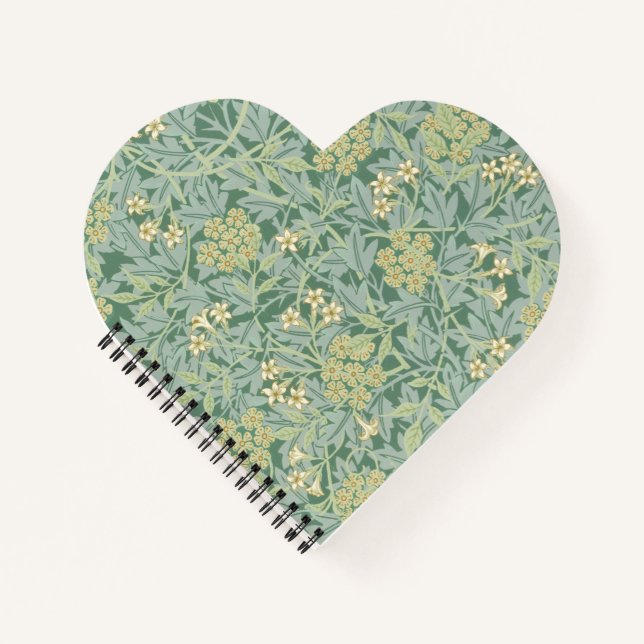 Cuaderno Elegante patrón floral de jazmín verde (Anverso)