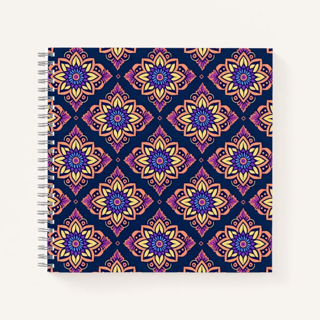 Cuaderno Elegante patrón floral de Moda Boho (Anverso)
