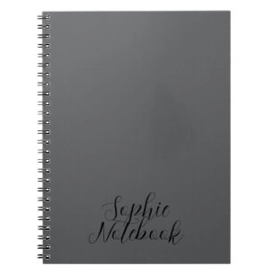 Cuaderno Elegante Patrón Floral de Monograma Nombre Persona