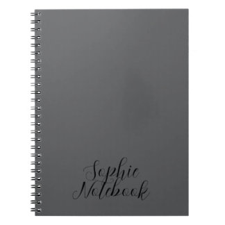 Cuaderno Elegante Patrón Floral de Monograma Nombre Persona