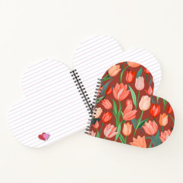 Cuaderno Elegante patrón floral de tulipanes - Primavera ro