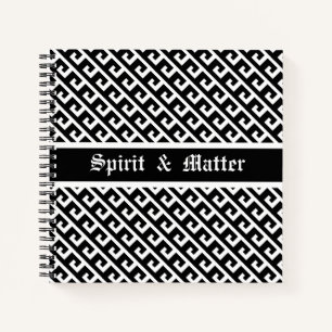 Cuaderno Elegante patrón geométrico blanco y negro
