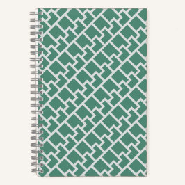 Cuaderno Elegante patrón geométrico verde salvia