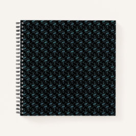 Cuaderno Elegante patrón moderno de Corazones y Claves Azul