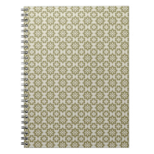 Cuaderno Elegante patrón repetitivo de Fleur de Lis en verd