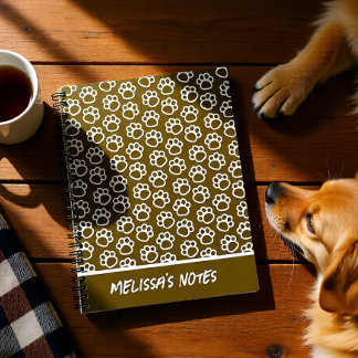 Cuaderno Elegante Perro garras espiral personalizada marrón