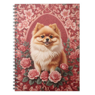 Cuaderno Elegante perro pomerano William Morris inspirado