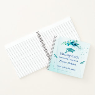 Cuaderno Elegante Personalizable de graduación de flores az
