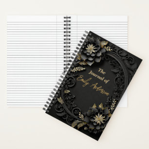 Cuaderno Elegante personalizado 3d grabado en relieve flora