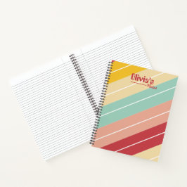 Cuaderno Elegante Personalizado a Rayas Retro