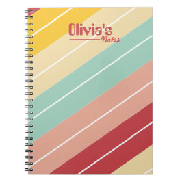 Cuaderno Elegante Personalizado a Rayas Retro