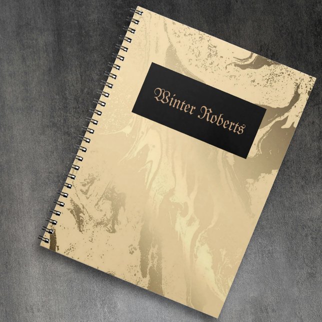 Cuaderno Elegante personalizado dorado y negro (Luxury aesthetic cover)