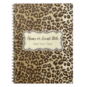 Cuaderno Elegante Personalizar y evento de patrón de leopar