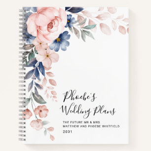 Cuaderno Elegante planificador de boda floral