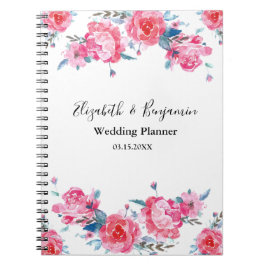Cuaderno Elegante planificador de casamiento de color rosa