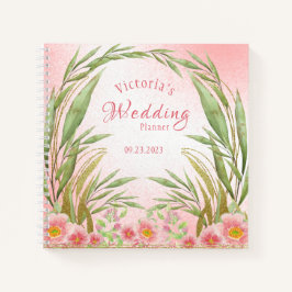 Cuaderno Elegante planificador de casamiento de color rosa