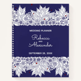 Cuaderno Elegante planificador de la boda blanca azul